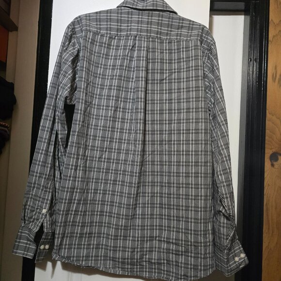 MICHAEL Michael Kors Men's Black Plaid Button Down Shirt - Regular Fit - Large - Picture 6 of 8